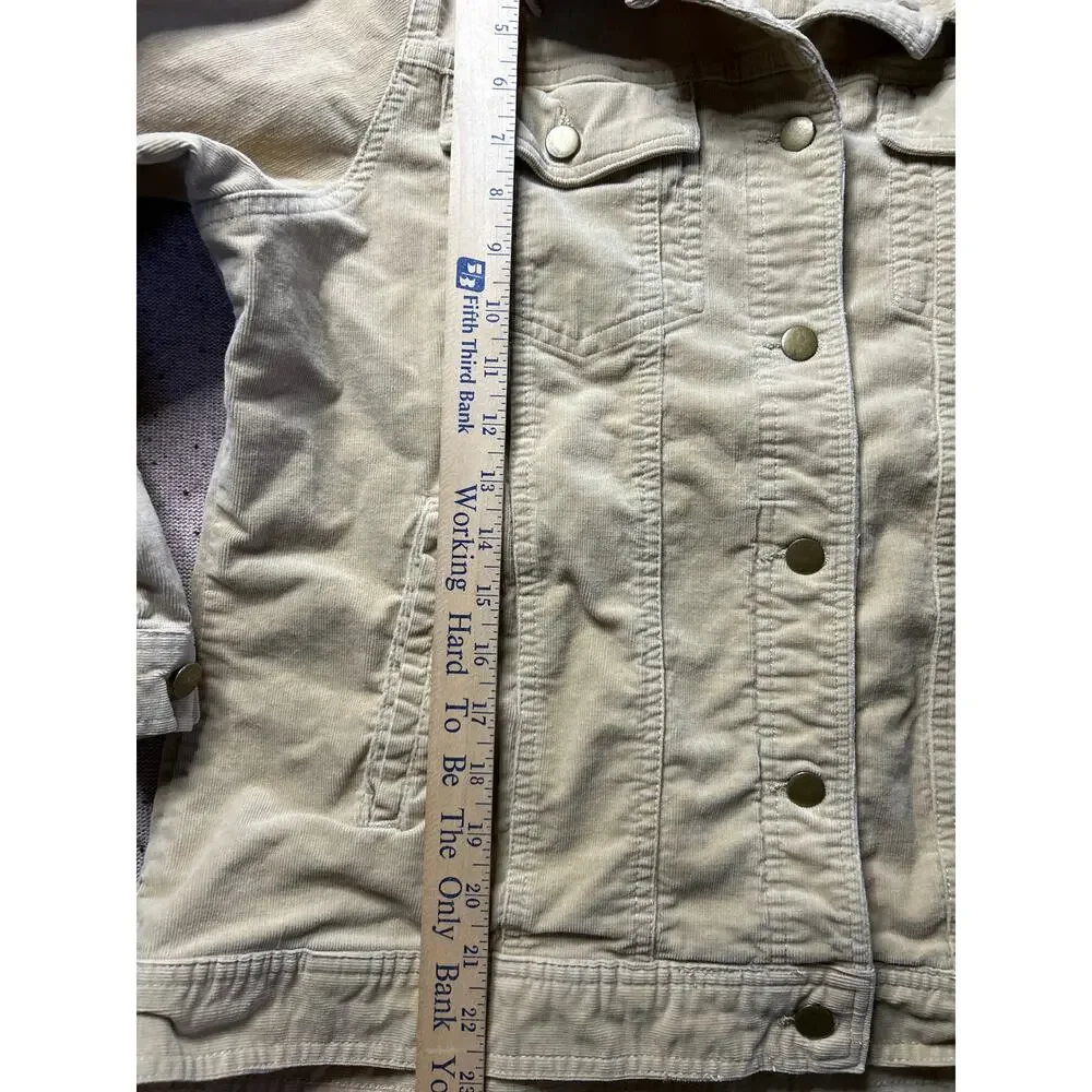 Concept Clothing Jacket Women's 1X Tan Corduroy Stretch Indi Grunge